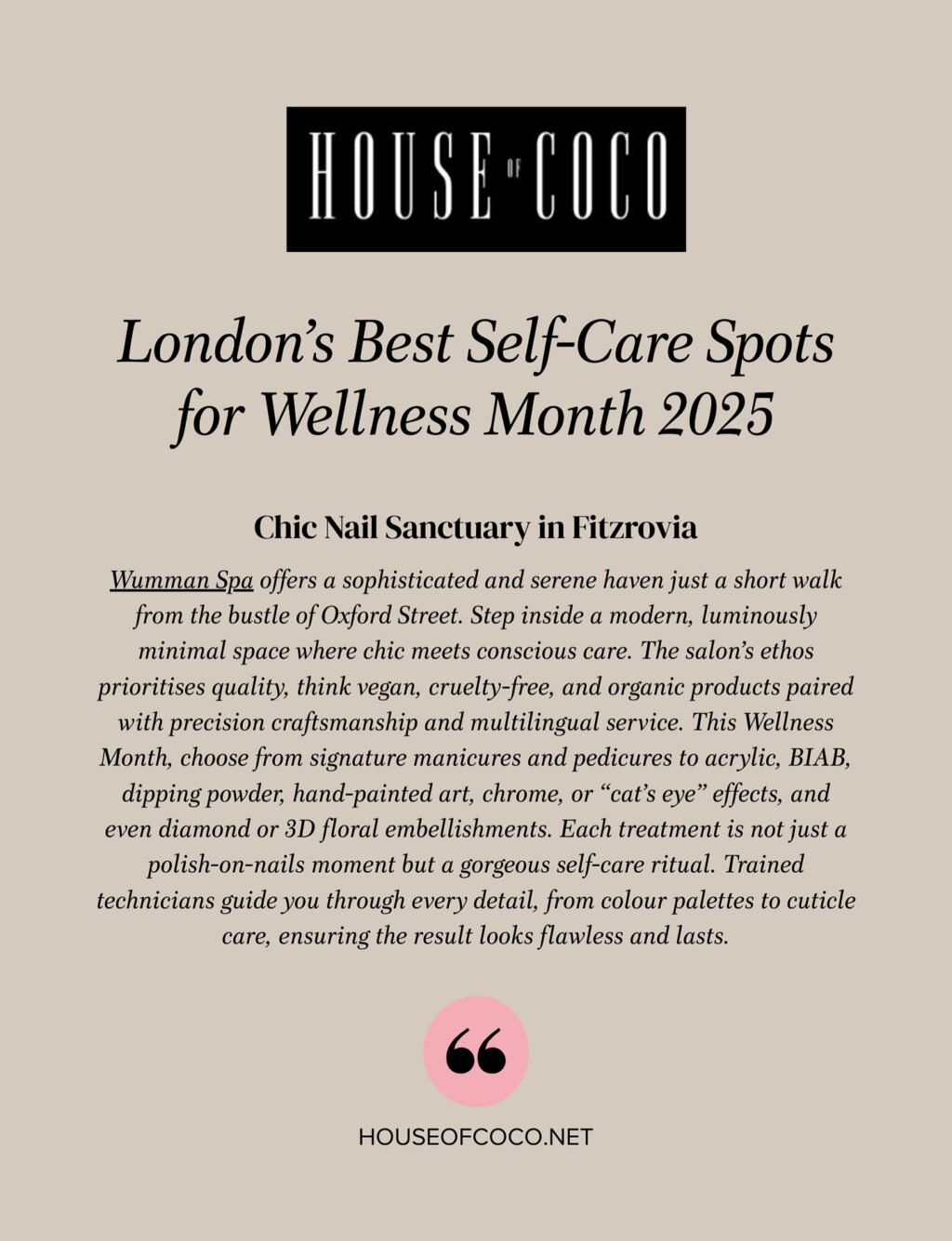 Instagram post from wummanspa. This post is in position 1.